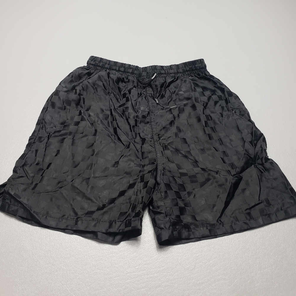 simply basic girls size 7-8 black checkered active wear shorts